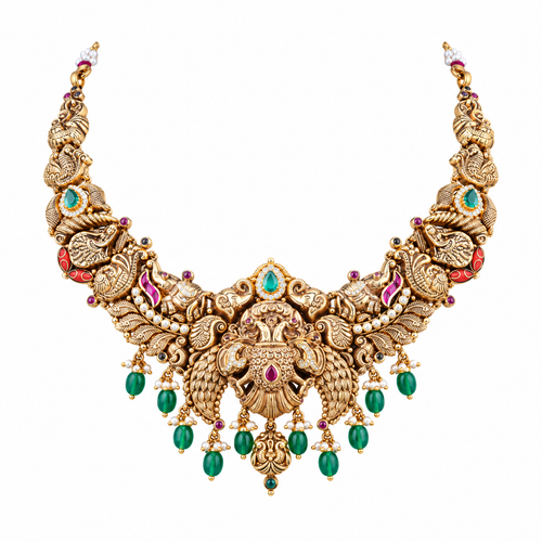 Radha 22KT Gold Temple Necklace