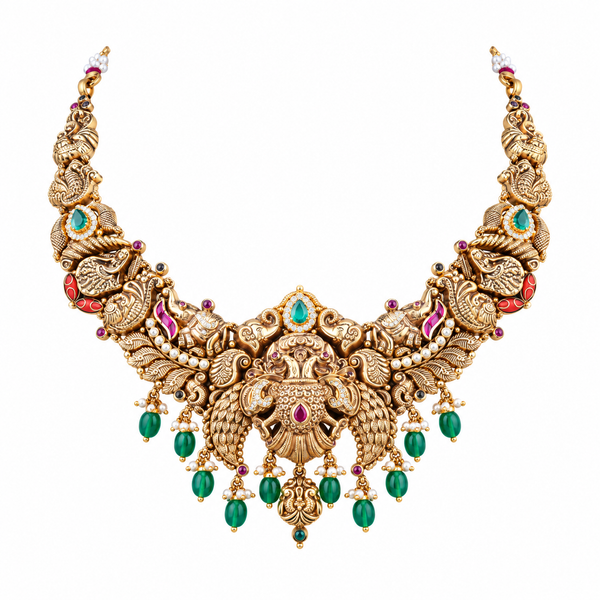 Radha 22KT Gold Temple Necklace