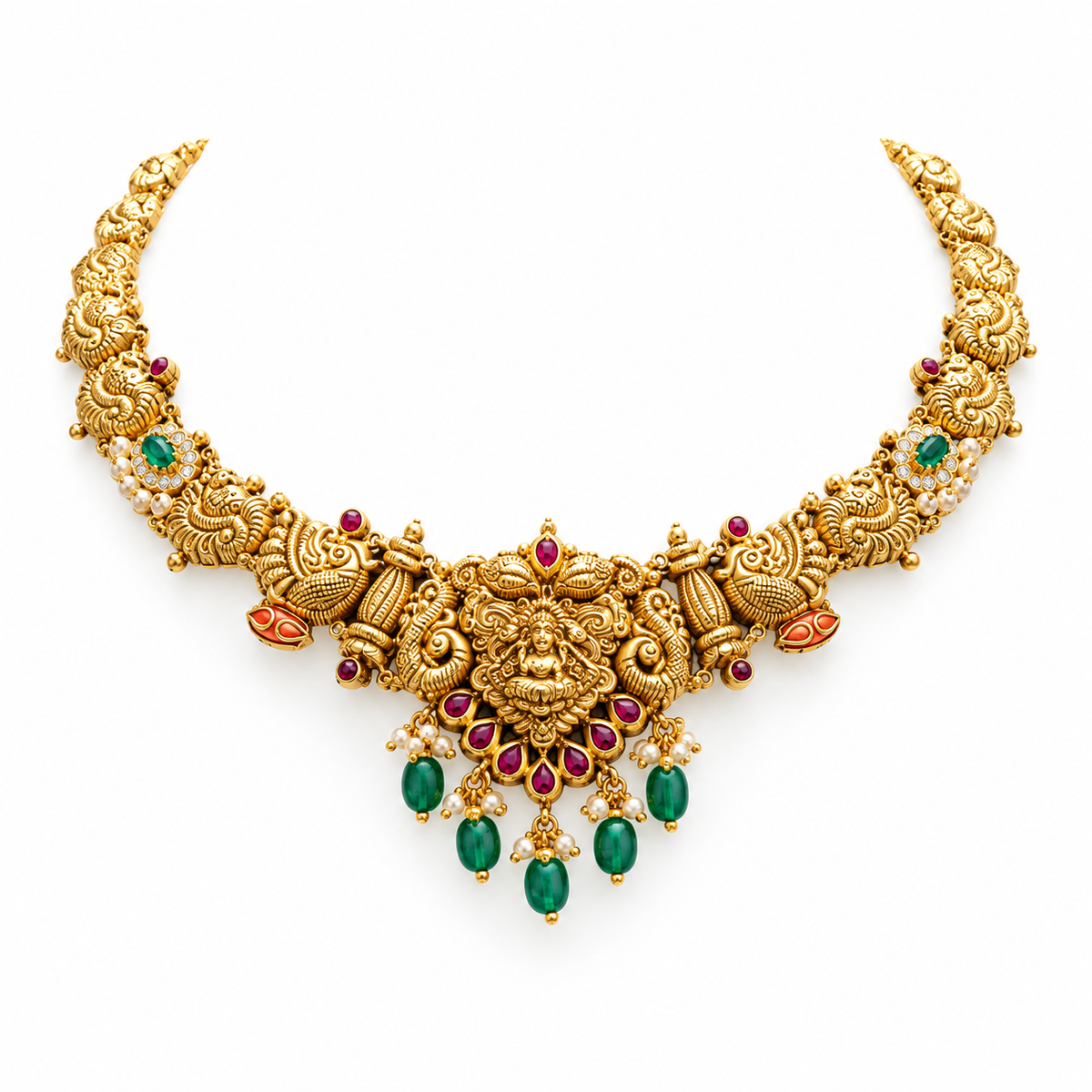 Kavya 22KT Gold Temple Necklace