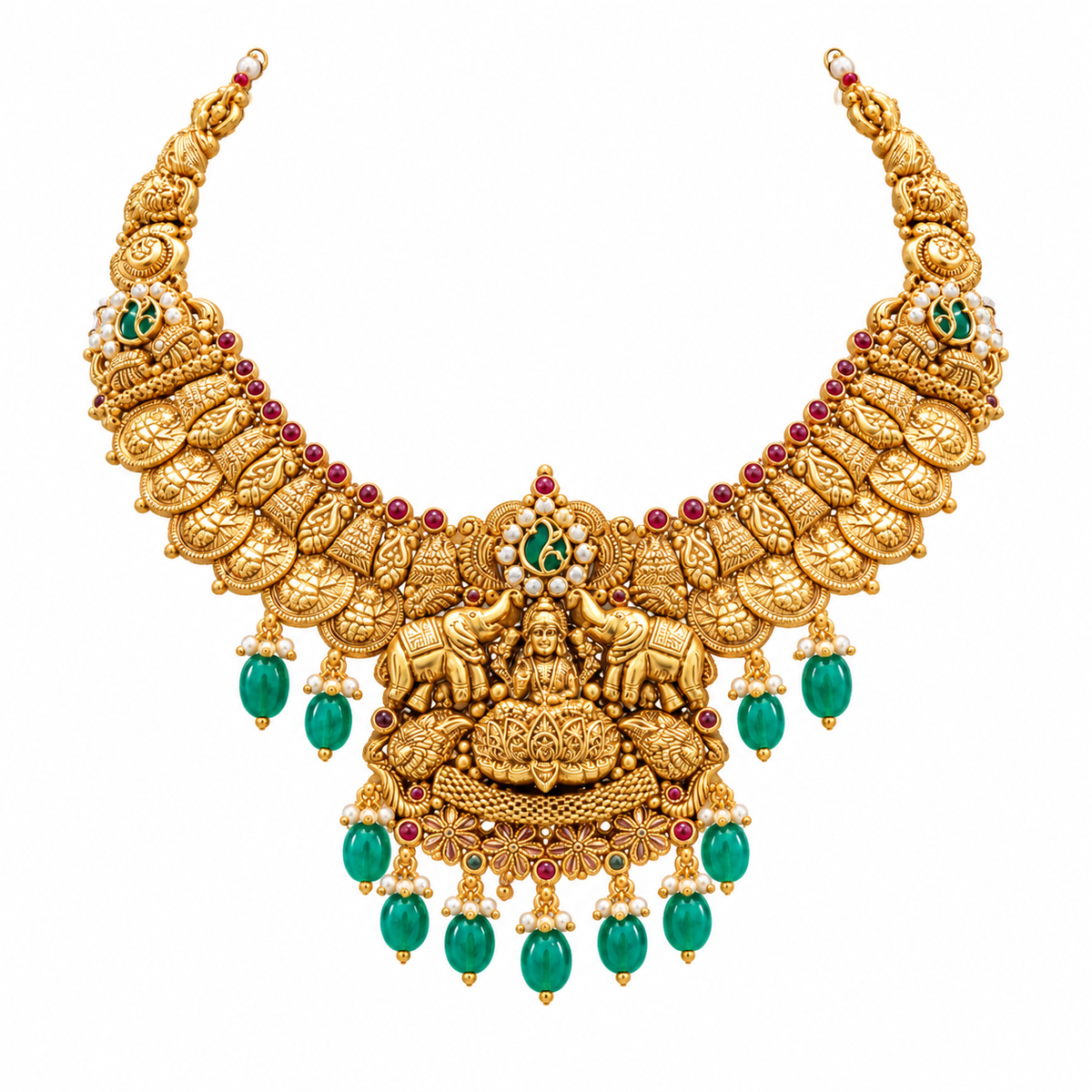 Charumati 22KT Gold Temple Necklace