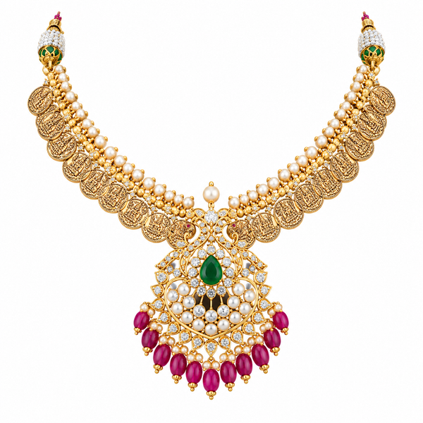 Asha 22KT Gold Temple Necklace