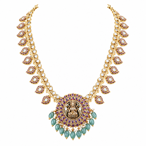 Hemangi 22KT Gold Temple Necklace