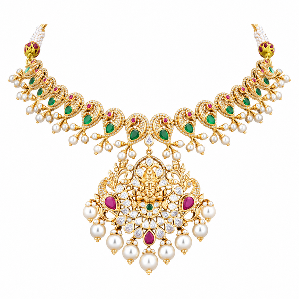 Dhanya 22KT Gold Temple Necklace