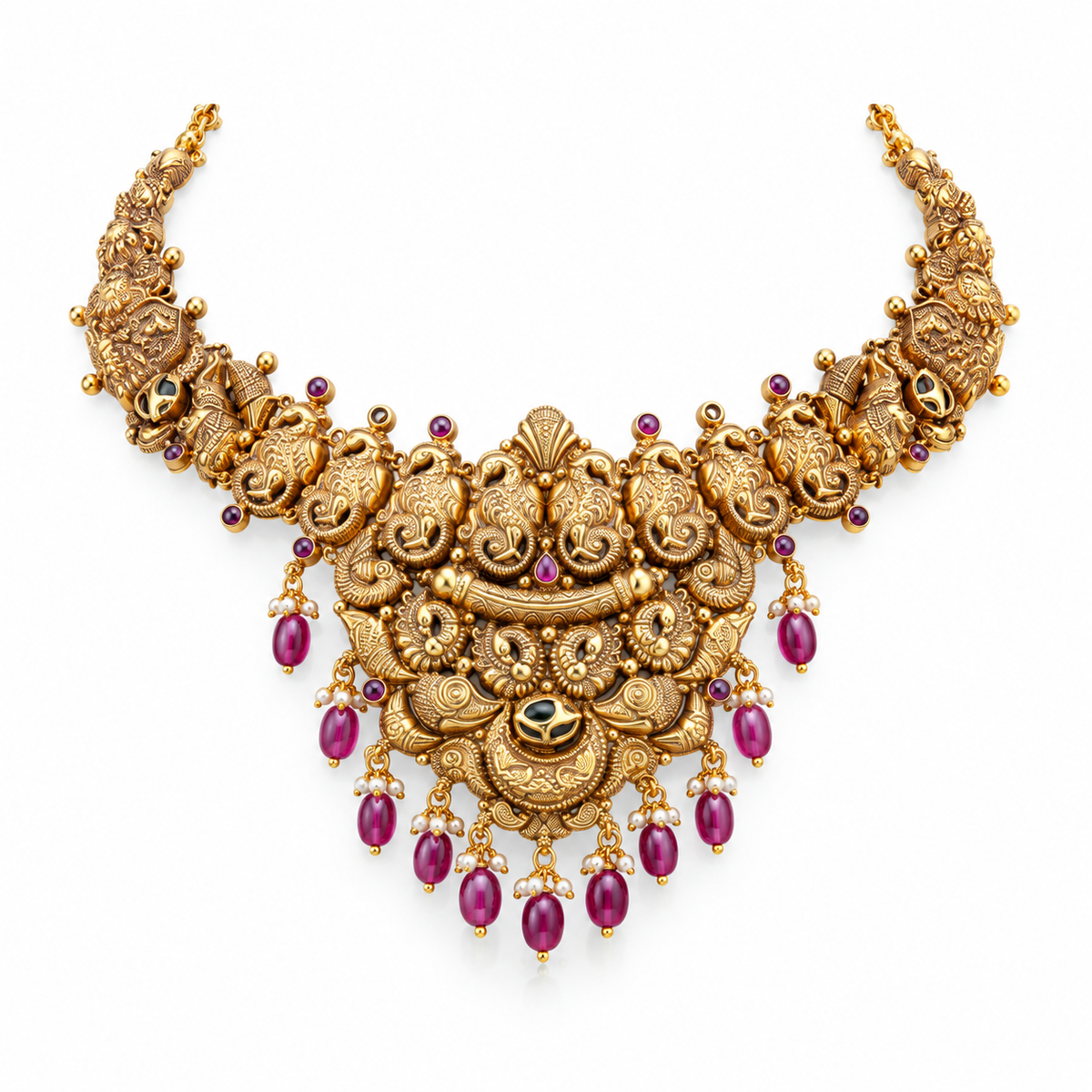 Bhavini 22KT Gold Temple Necklace