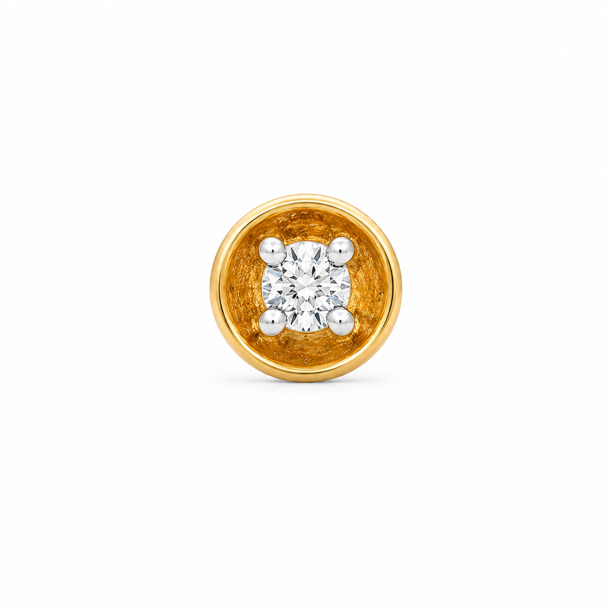 Sculpted 18KT Gold Diamond Nose Pin