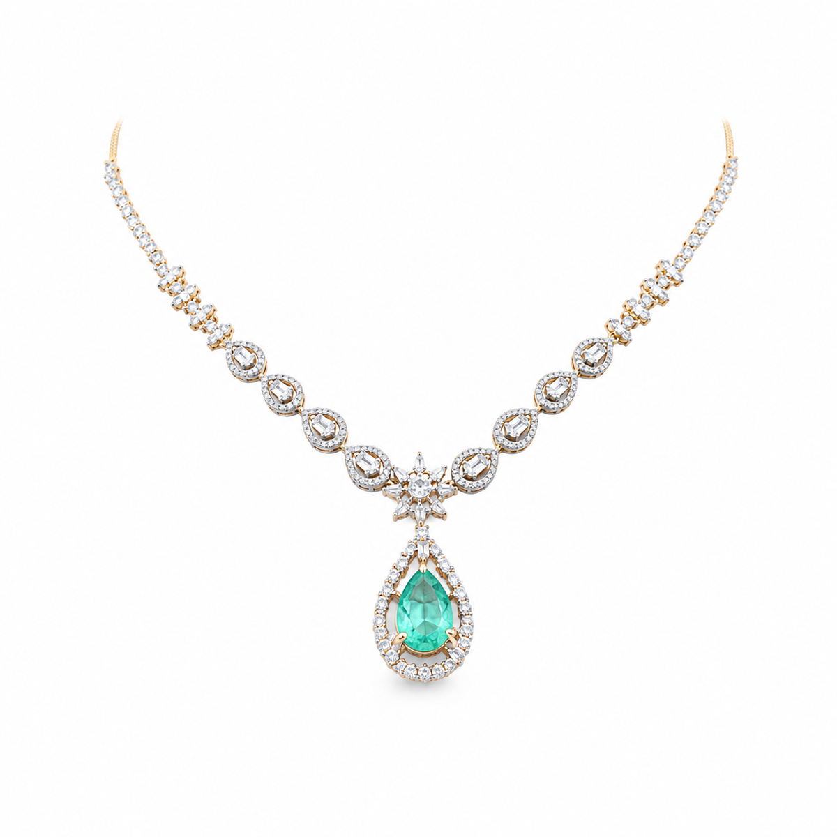 Shahana Pear 18KT Gold Diamond Necklace