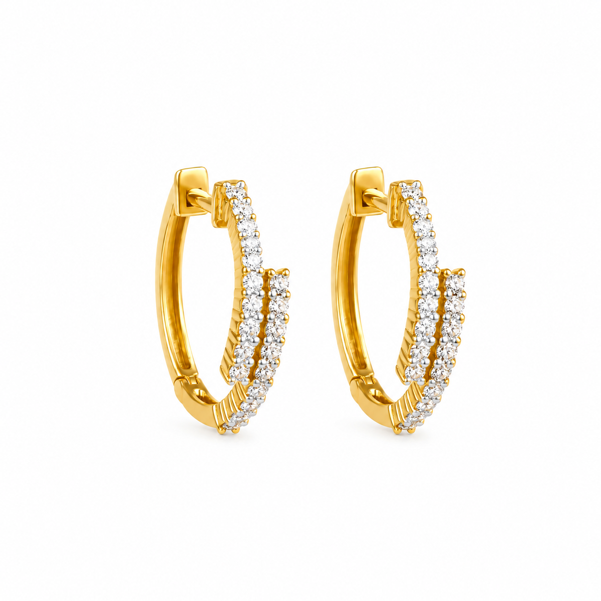 Shiny Ray Lab Grown Diamond Hoop Earrings