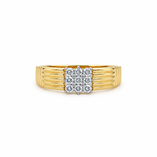 Shiny Signet 14KT Gold Diamond Ring