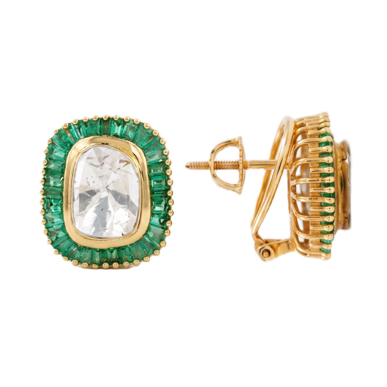 Sia Polki 14KT Gold Diamond Stud Earrings