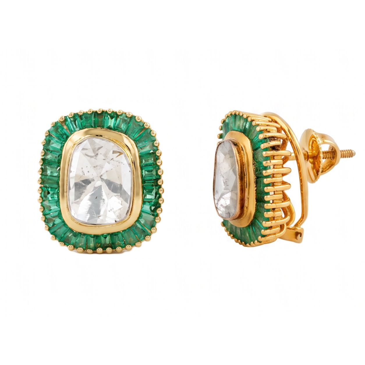 Sia Polki 14KT Gold Diamond Stud Earrings