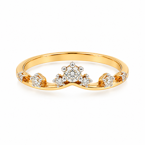 Sleek Crown 14KT Gold Diamond Ring