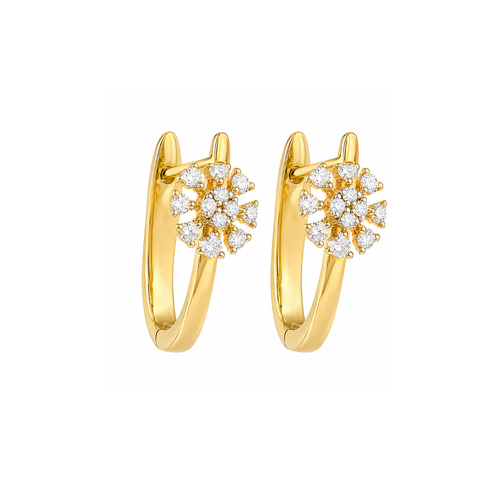 Snowflake Lab Grown Diamond Hoop Earrings