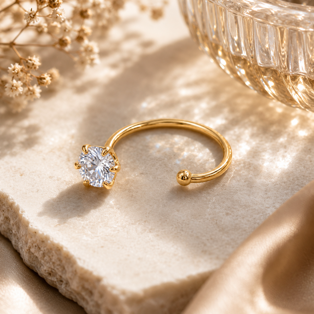Solitaire 18KT Gold Diamond Nose Pin