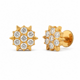 Spark Arrow 22KT Gold Diamond Stud Earrings