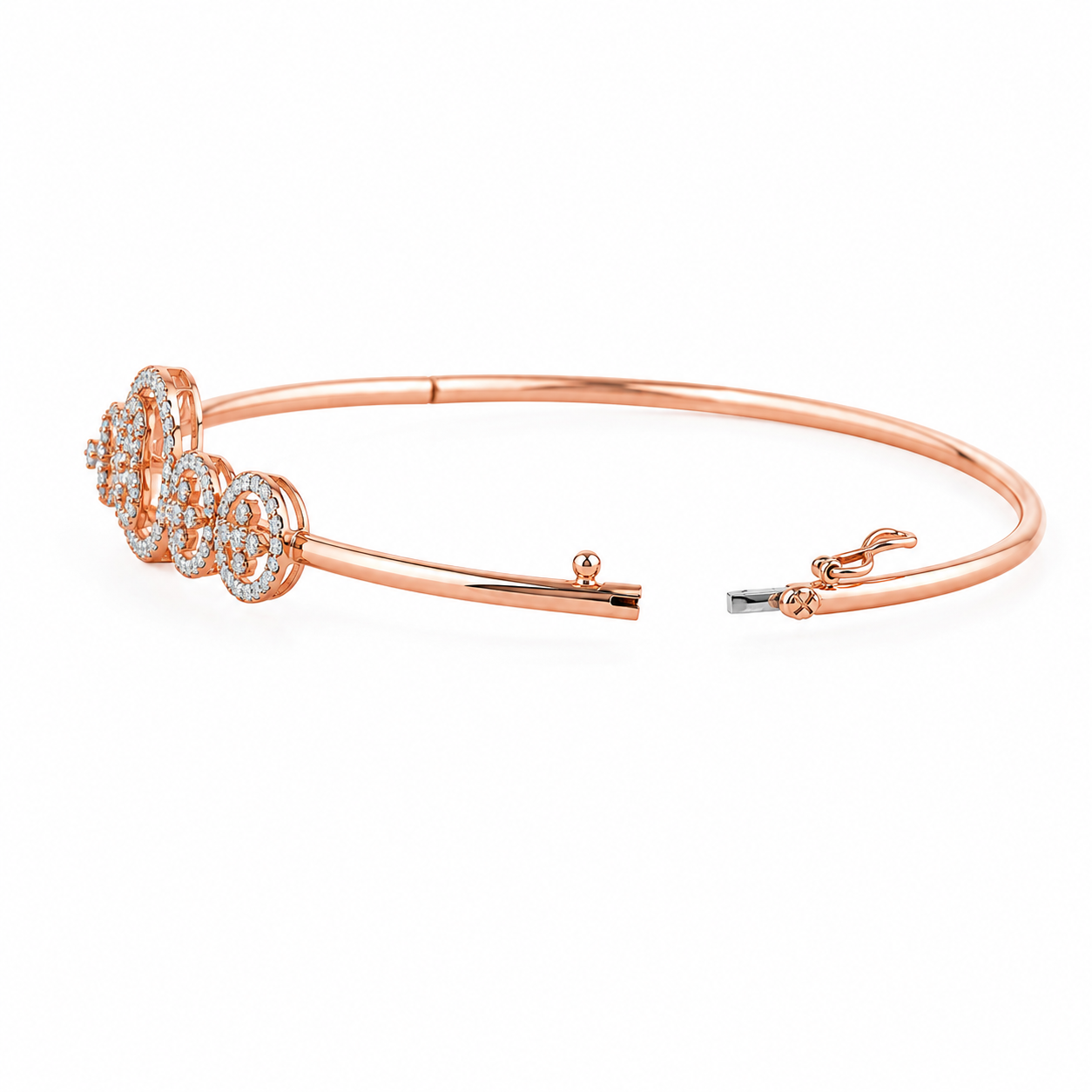 Sparking Circles 18KT Gold Diamond Kada