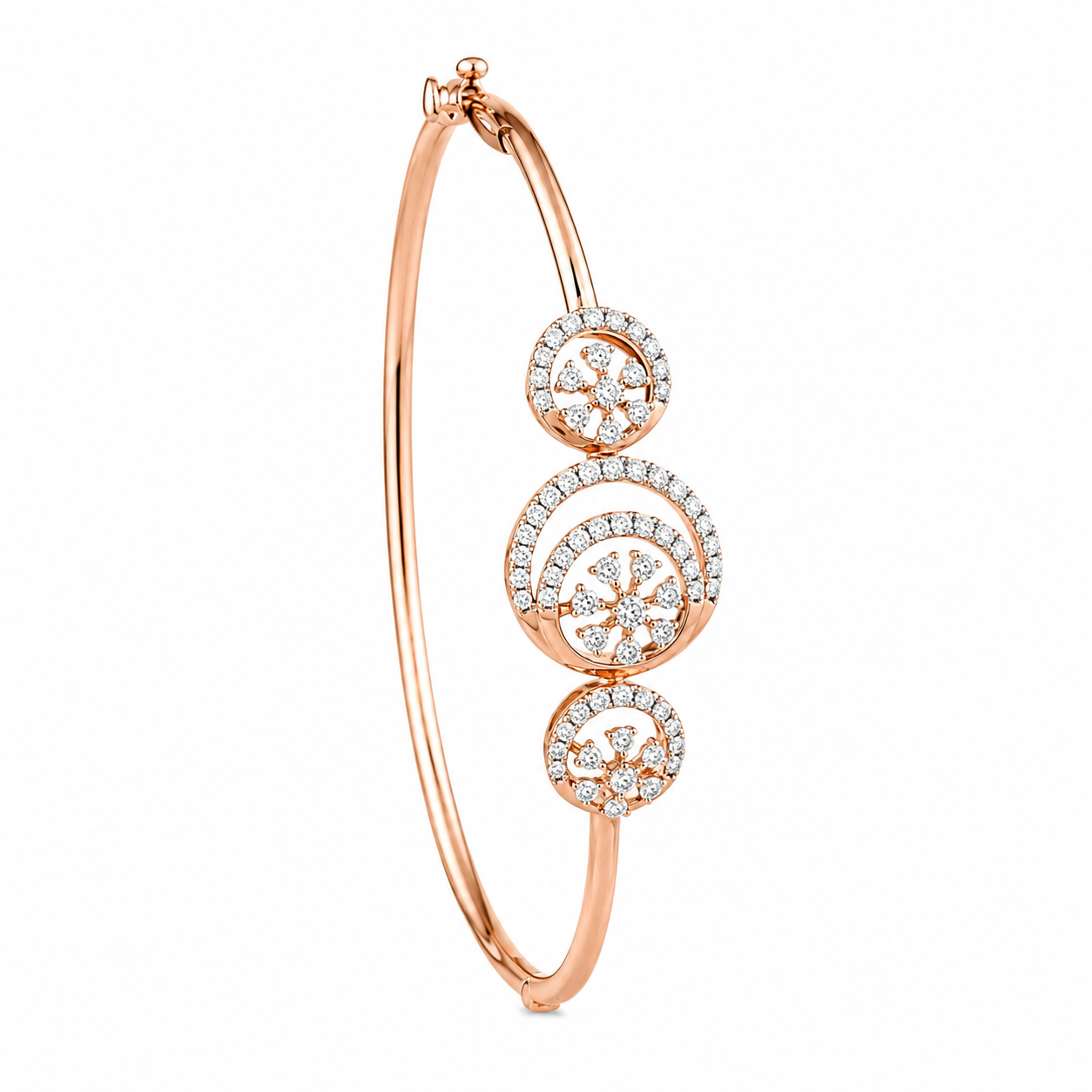 Sparking Circles 18KT Gold Diamond Kada