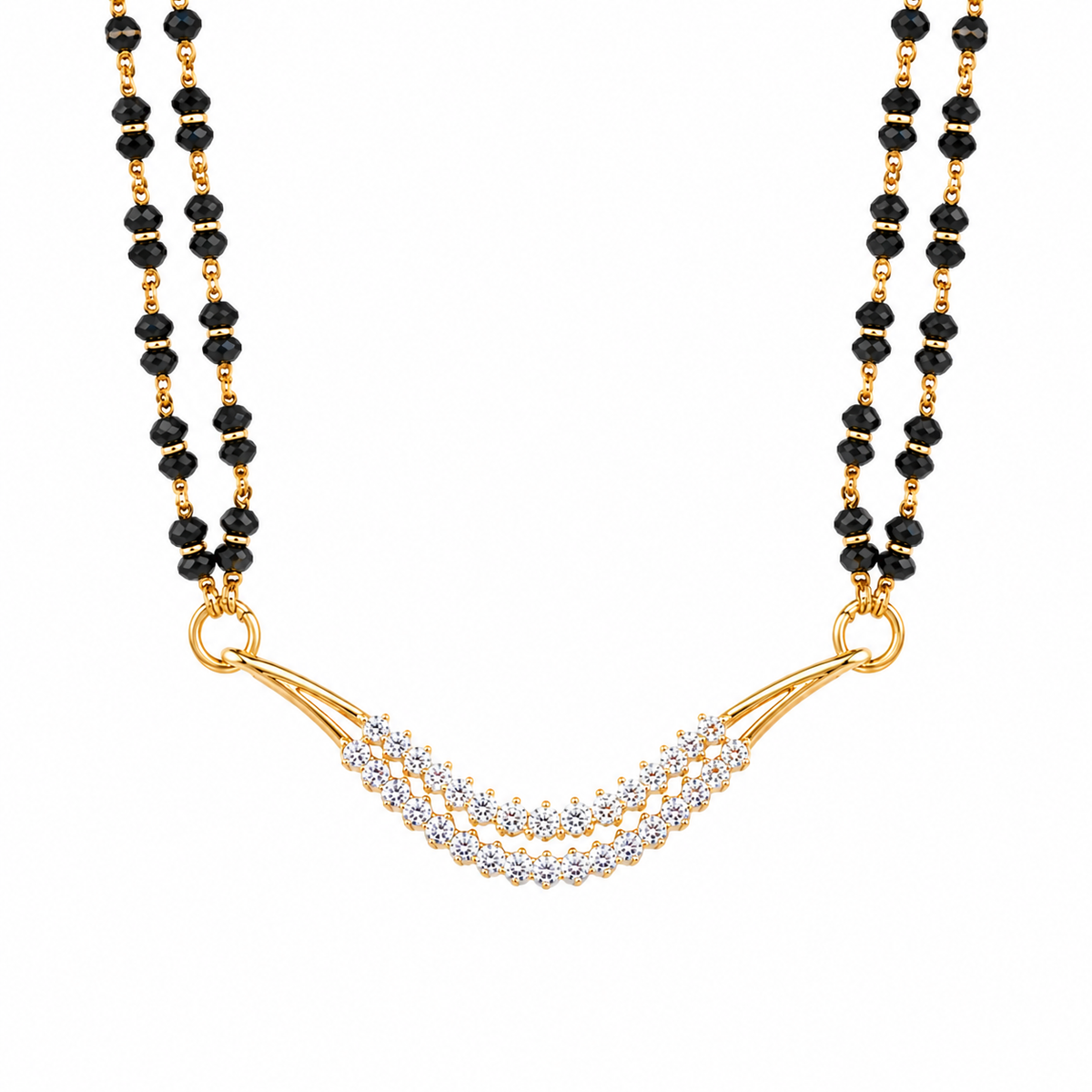 Sparking Curve 14KT Lab Grown Diamond Mangalsutra
