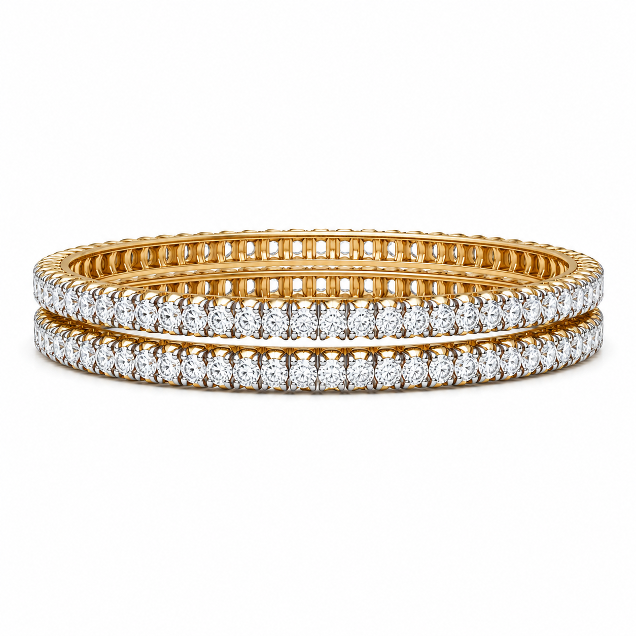 Sparkline 18KT Gold Diamond Bangles