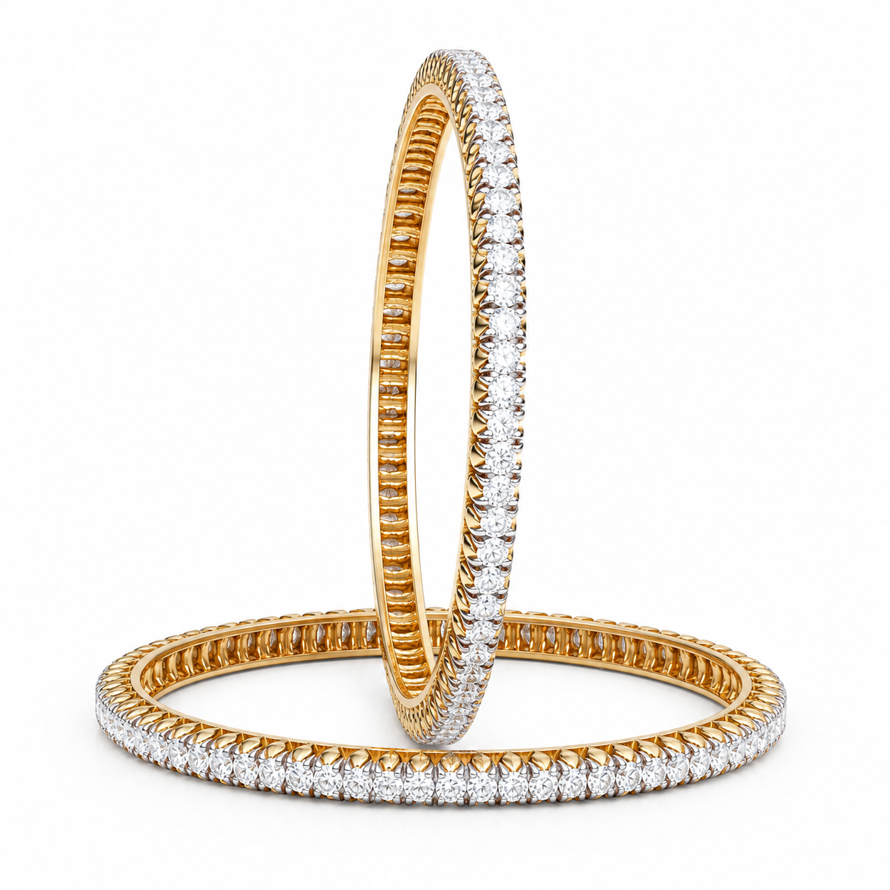 Sparkline 18KT Gold Diamond Bangles