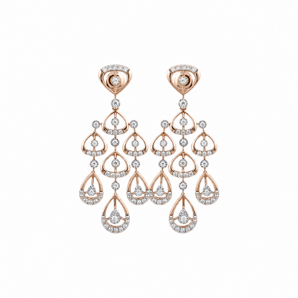 Sparkling Prism 14KT Gold Diamond Dangle Earrings