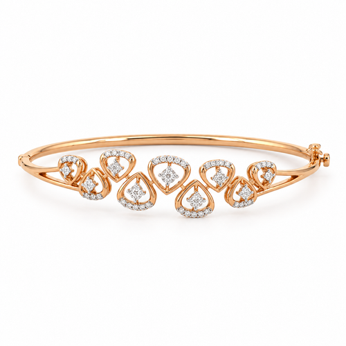 Sparkling Prism 14KT Gold Diamond Kada