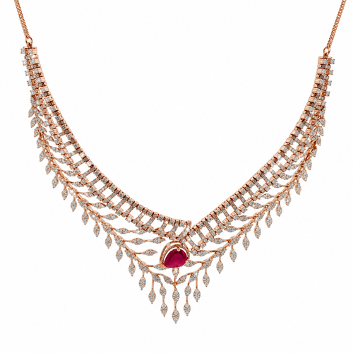 Sparkling Rays 14KT Gold Diamond Necklace