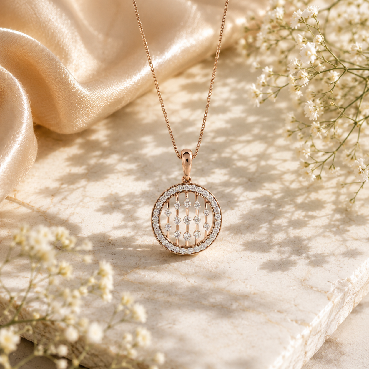 Sparkling Trail 18KT Gold Diamond Pendant