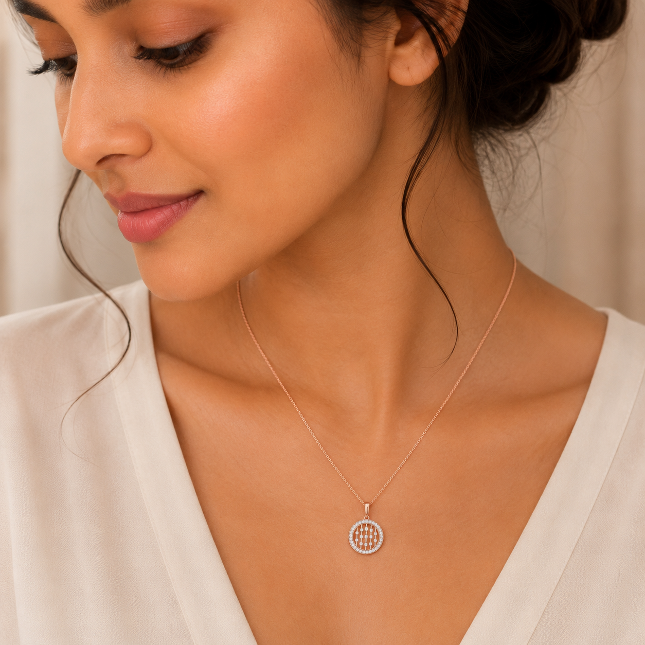Sparkling Trail 18KT Gold Diamond Pendant