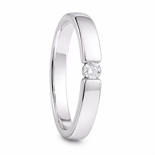 Stunning Solitaire 18KT Gold Diamond Band Ring