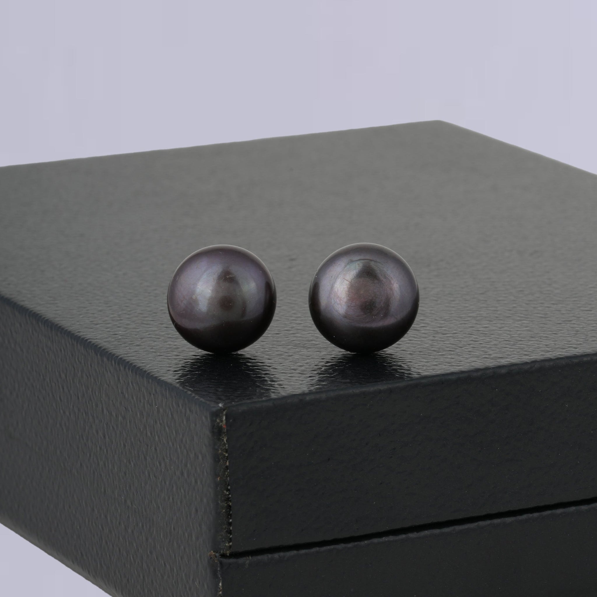 Subtle Black Pearl Stud Earrings