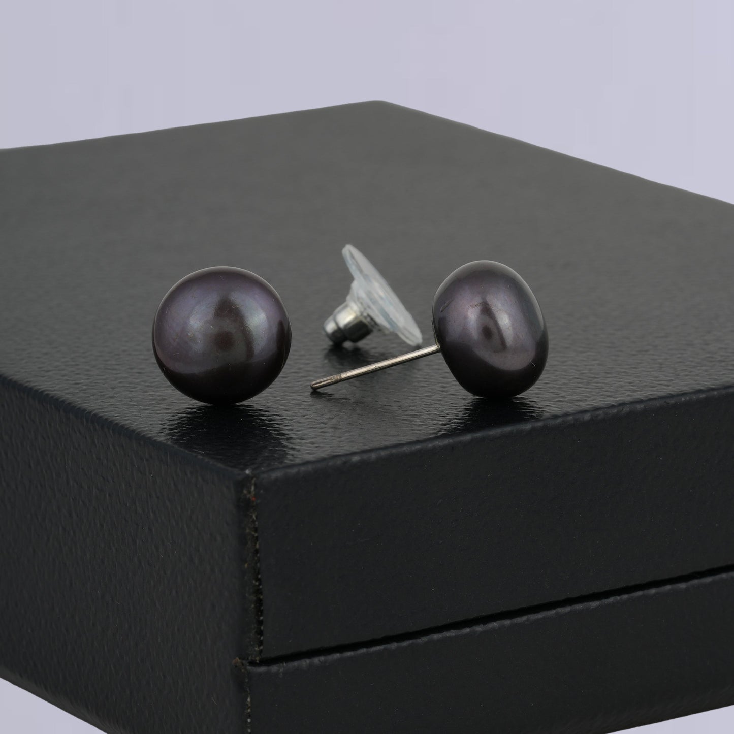 Subtle Black Pearl Stud Earrings