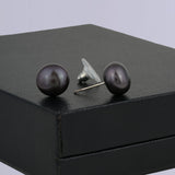 Subtle Black Pearl Stud Earrings