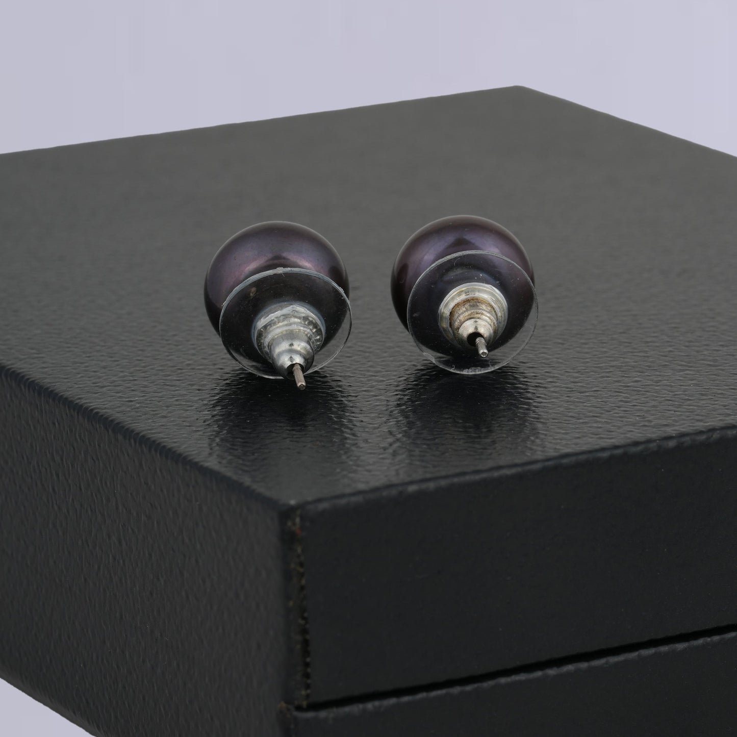 Subtle Black Pearl Stud Earrings