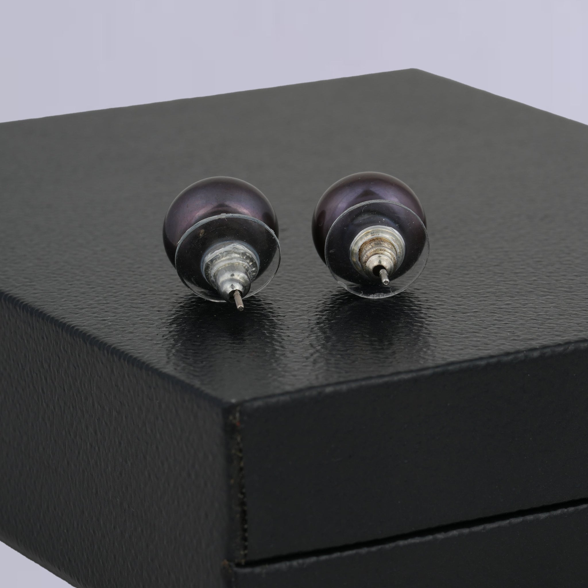 Subtle Black Pearl Stud Earrings