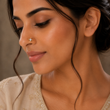 Swastik 18KT Gold Diamond Nose Pin