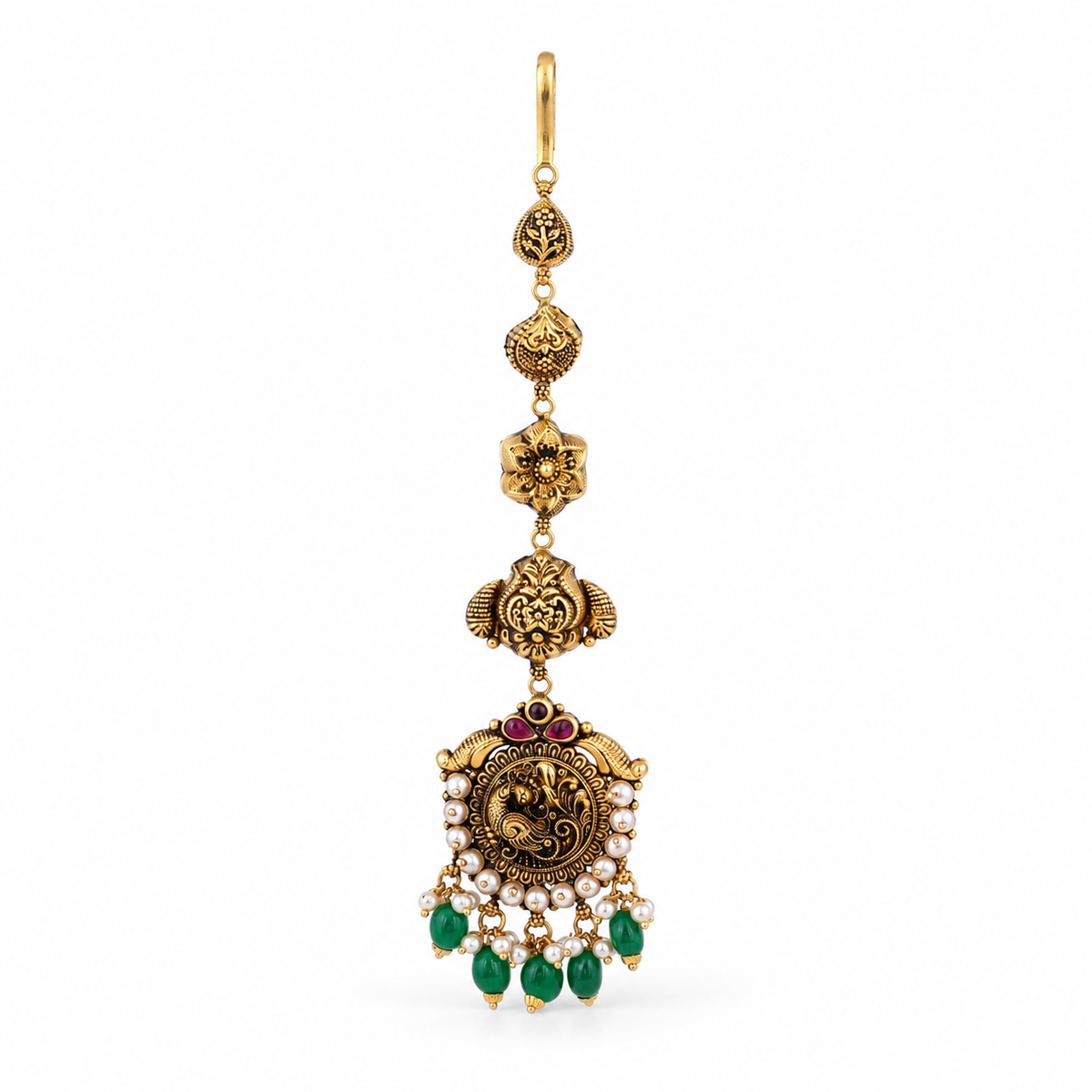 Mayura Pearl 22KT Gold Maang Tikka