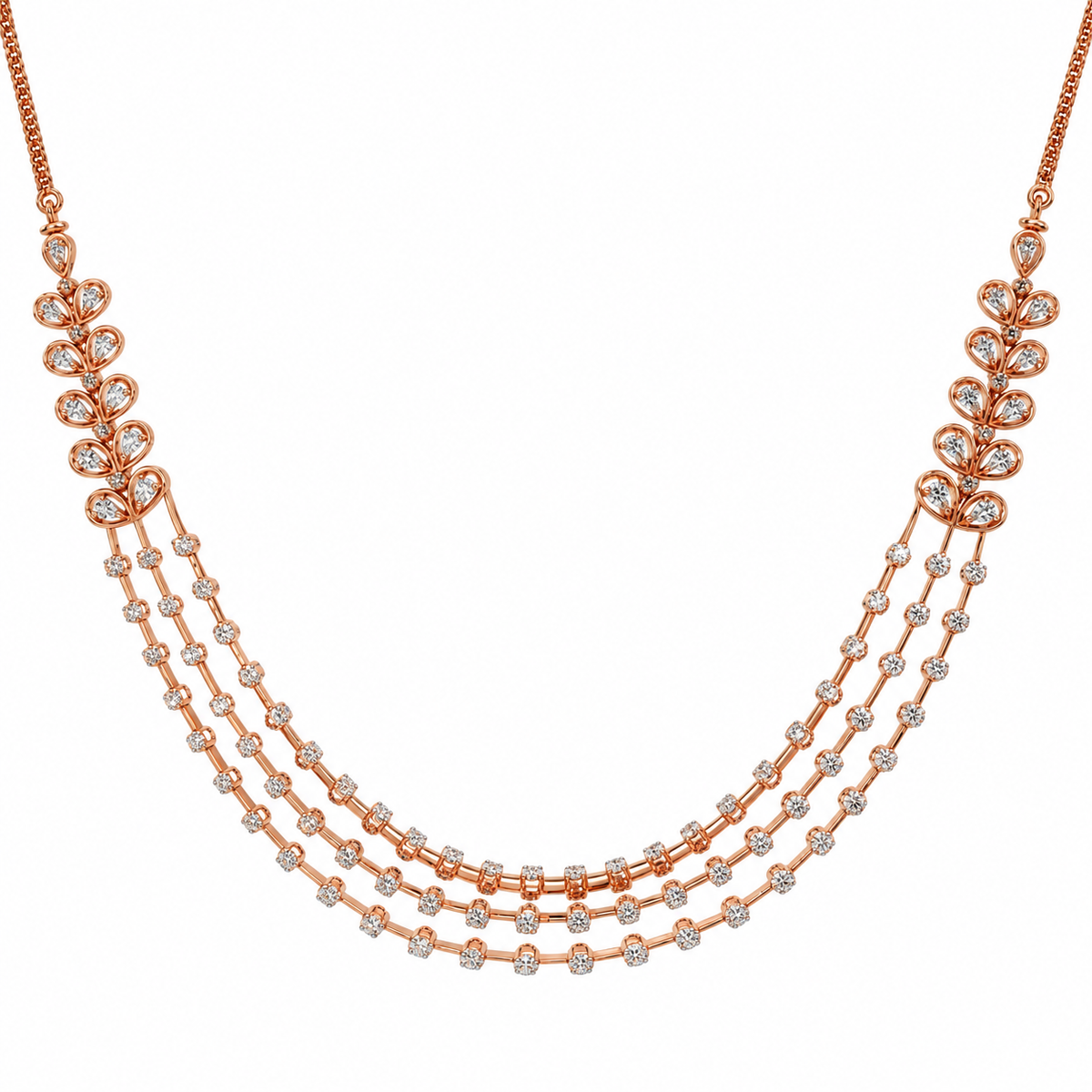 Tilia Petal 14KT Gold Diamond Necklace