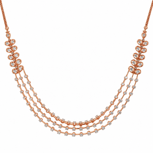 Tilia Petal 14KT Gold Diamond Necklace