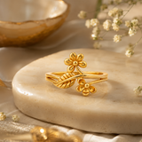 Twin Blossom 22KT Gold Ring