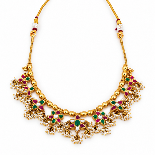 Varnali 22KT Gold Kundan Necklace