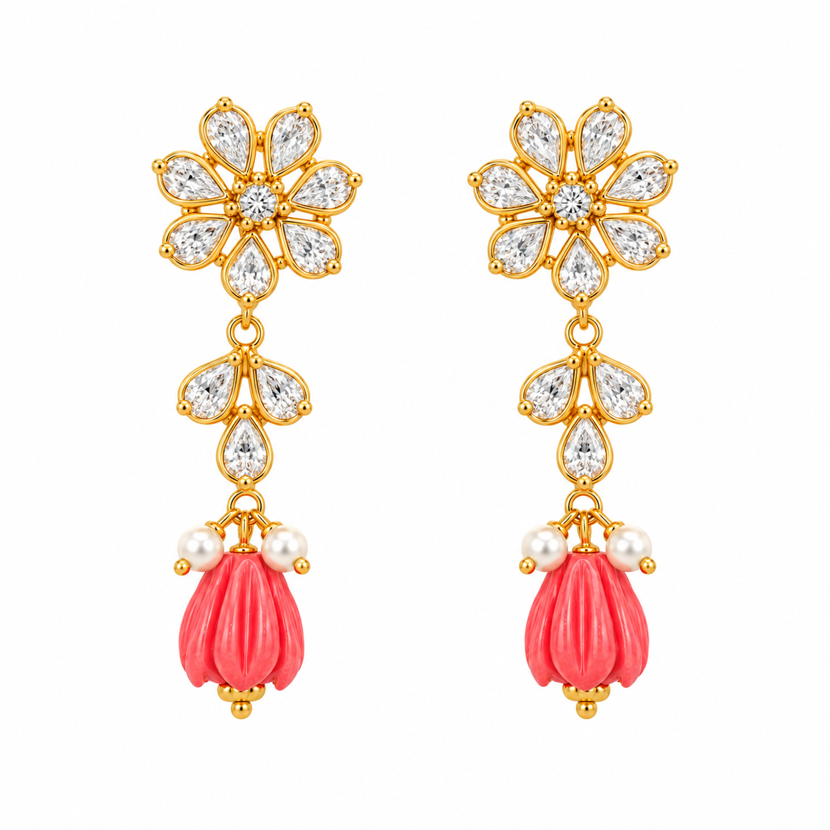 Vasanti 22KT Gold Dangle Earrings