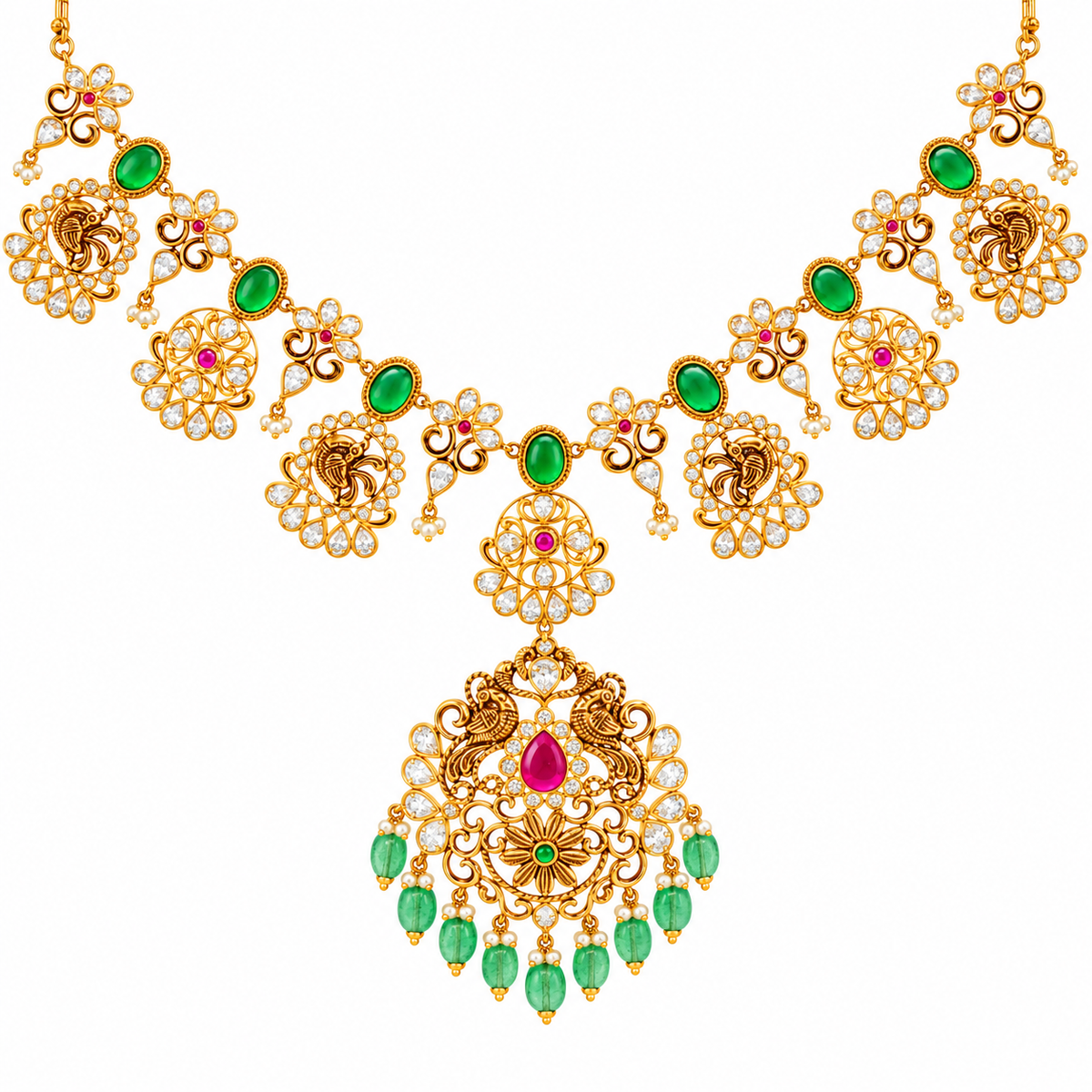 Vasumati 22KT Gold Antique Necklace