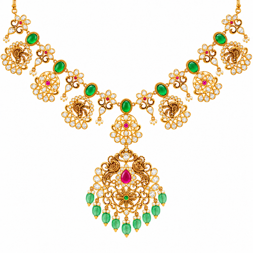 Vasumati 22KT Gold Antique Necklace