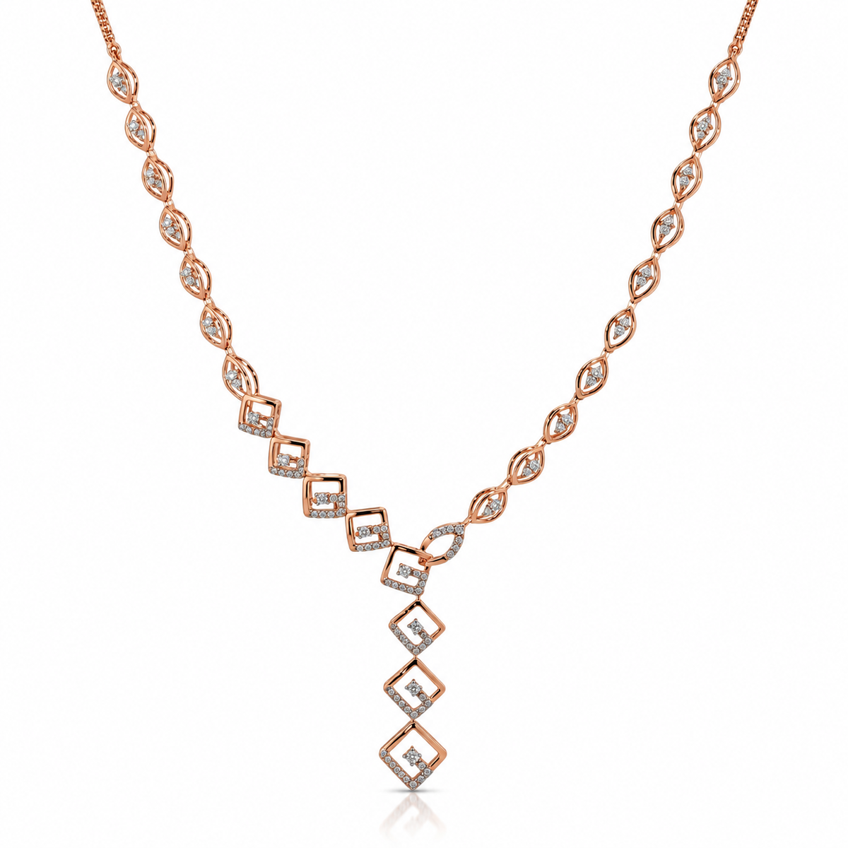 Verdant Links 14KT Gold Diamond Lariat Necklace