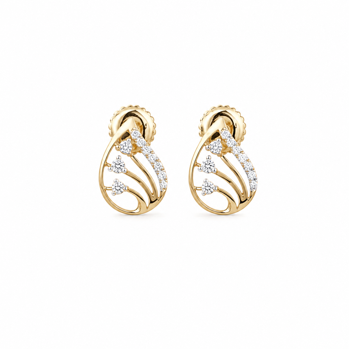 Verite 14KT Gold Diamond Stud Earrings
