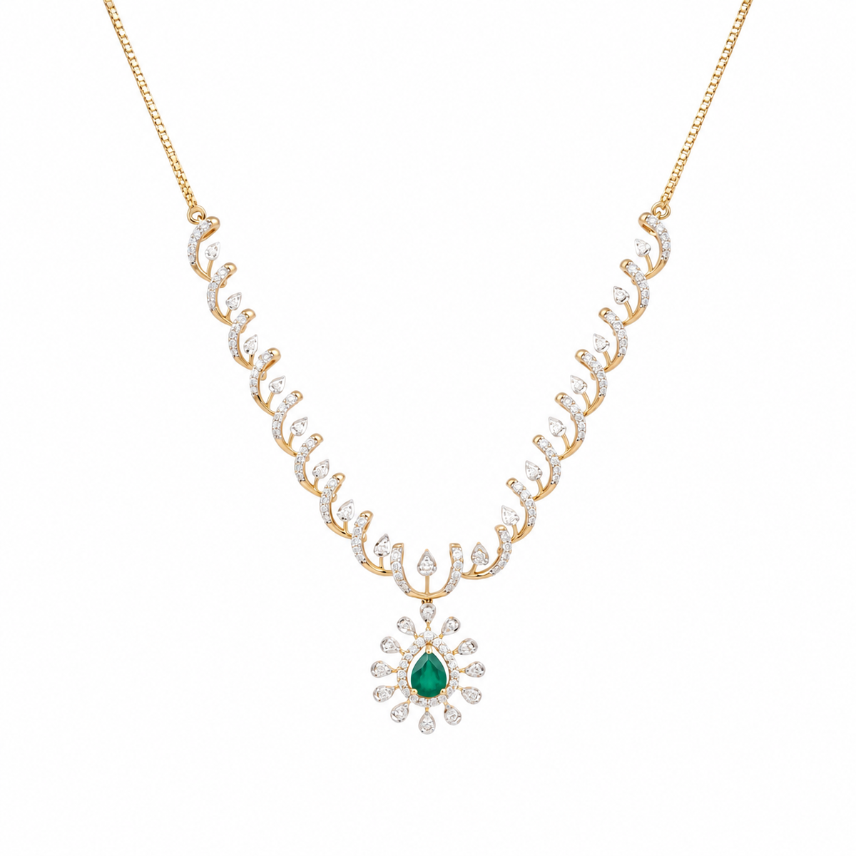 Whimsy Bloom 14KT Gold Diamond Necklace