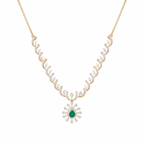 Whimsy Bloom 14KT Gold Diamond Necklace