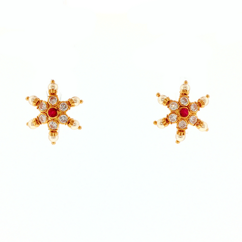 Yutika 22KT Gold Stud Earrings