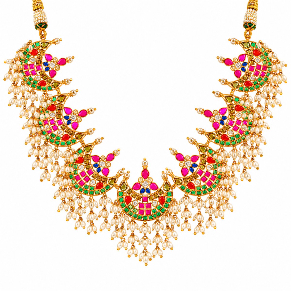 Zarqa Multicolor 22KT Gold Necklace