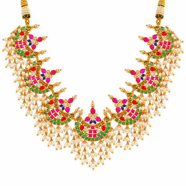 Zarqa Multicolor 22KT Gold Necklace